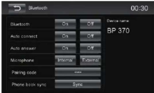 BLAUPUNKT Santa Cruz 370 - Настройки Bluetooth - 1