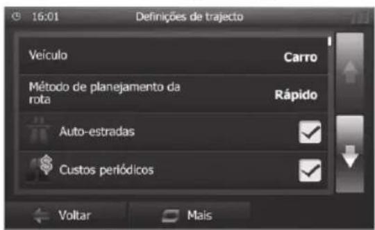 BLAUPUNKT Santa Cruz 370 - Adaptar as opções de percurso antes da indicação do percurso - 3