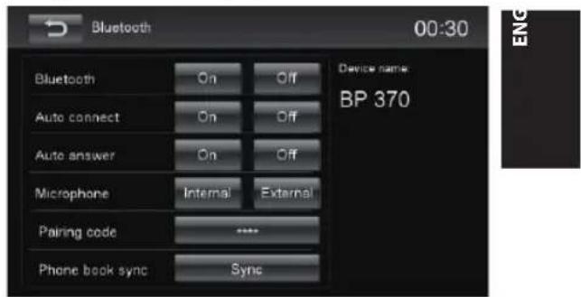 BLAUPUNKT Santa Cruz 370 - Bluetooth settings - 1