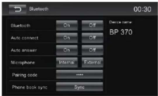 BLAUPUNKT Santa Cruz 370 - Bluetooth ayarları - 1