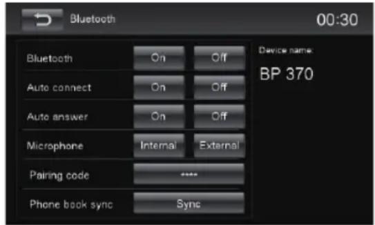BLAUPUNKT Santa Cruz 370 - Bluetooth beállítások - 1