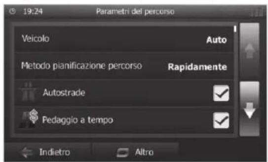 BLAUPUNKT Santa Cruz 370 - Modificare le opzioni di percorso prima della guida a destinazione - 4
