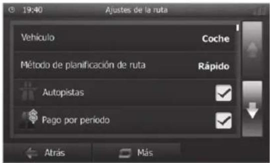BLAUPUNKT Santa Cruz 370 - Adaptación de las opciones de ruta antes del guiado al destino - 3