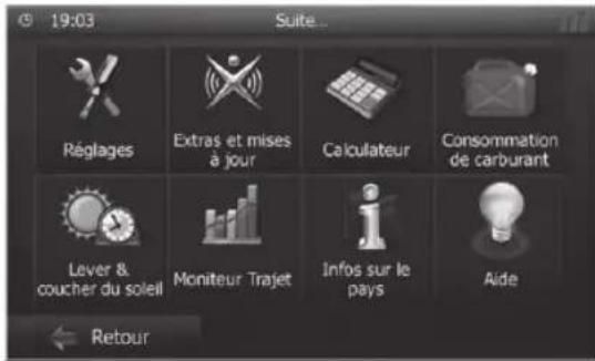 BLAUPUNKT Santa Cruz 370 - Adaptation des options d'itinéraire avant le guidage vers la destination - 1