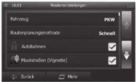 BLAUPUNKT Santa Cruz 370 - Routenoptionen vor der Zielführung anpassen - 3