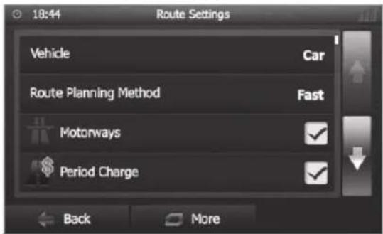 BLAUPUNKT Hannover 570 DAB - Adjusting route options before the route guidance - 3