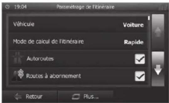 BLAUPUNKT Hannover 570 DAB - Adaptation des options d'itinéraire avant le guidage vers la destination - 3