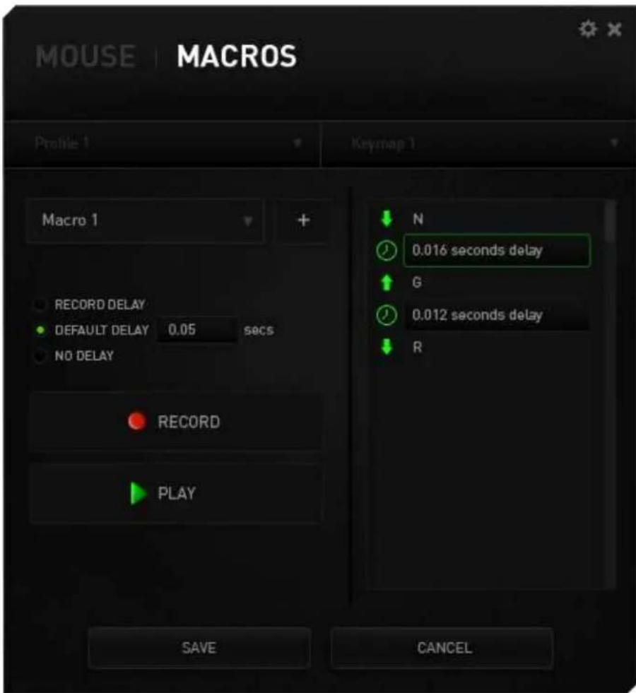 RAZER Naga Epic Chroma - ONGLET MACROS - 1