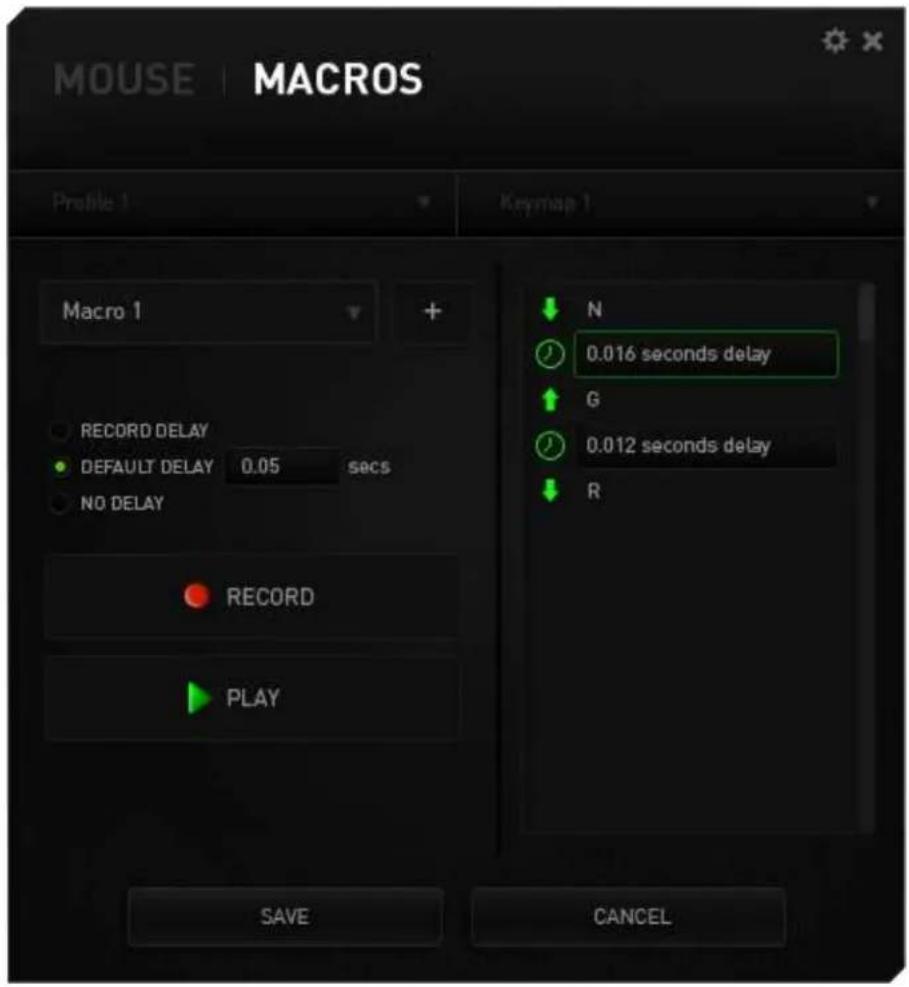 RAZER Naga Epic Chroma - ONGLET MACROS - 5