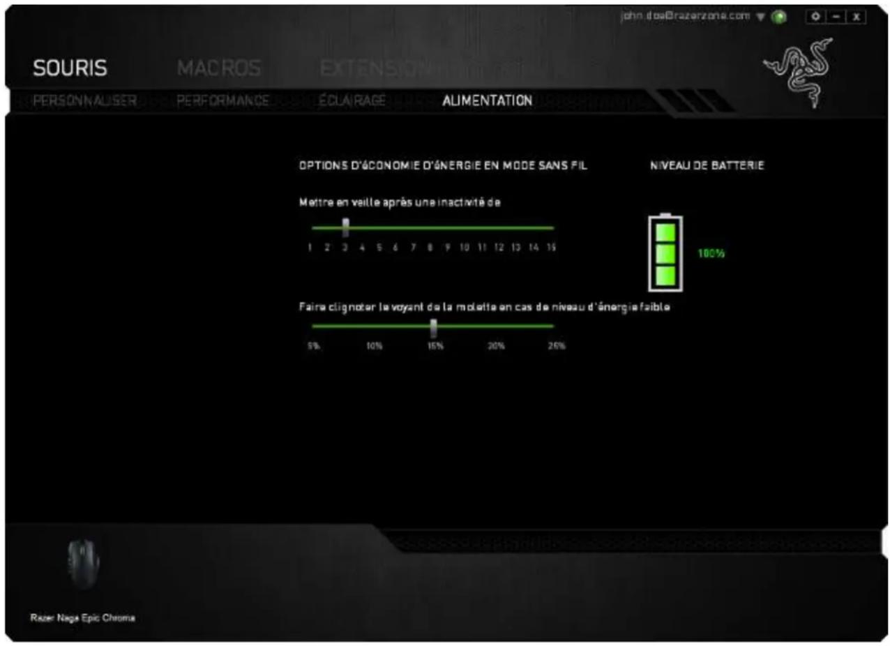 RAZER Naga Epic Chroma - L'ONGLET POWER - 1