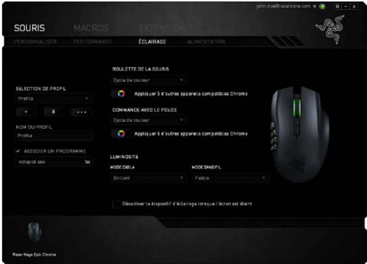 RAZER Naga Epic Chroma - ONGLET ÉCLAIRAGE - 1