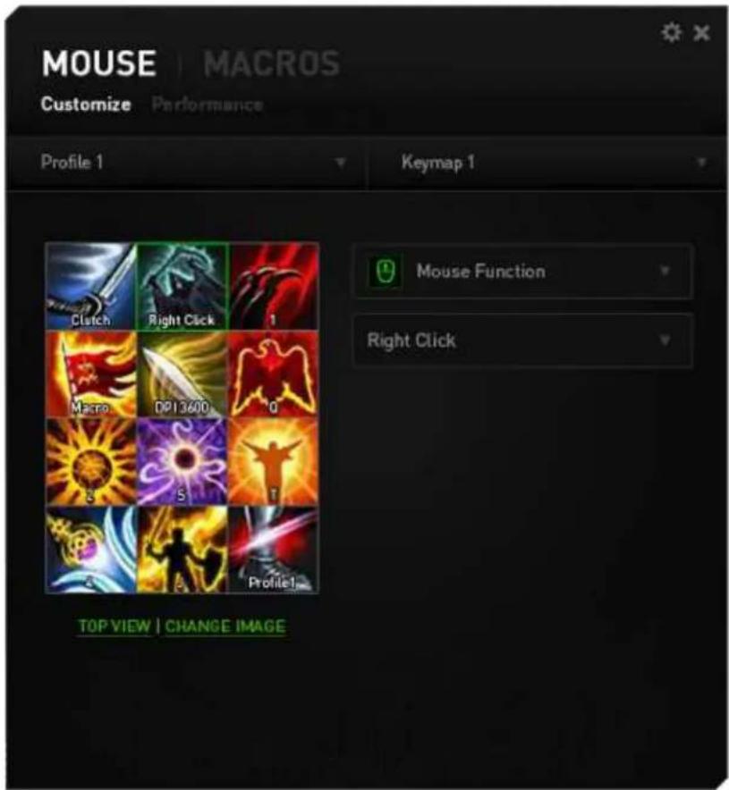 RAZER Naga Epic Chroma - Icônes d'affichage des 12 boutons déportés sous le pouce - 1
