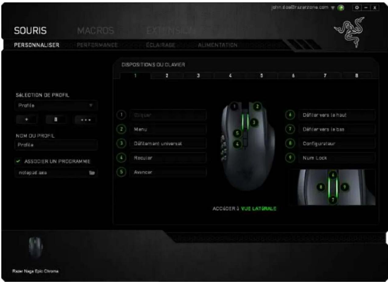 RAZER Naga Epic Chroma - Vue de dessus - 1