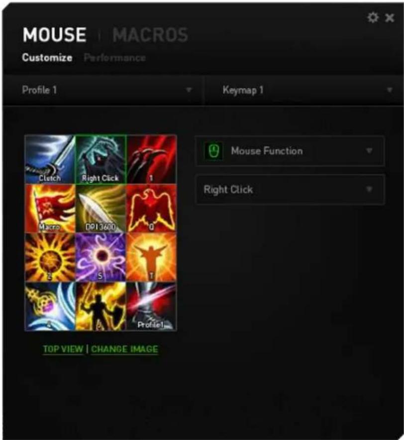RAZER Naga Chroma - Icônes d'affichage des 12 boutons déportés sous le pouce - 1