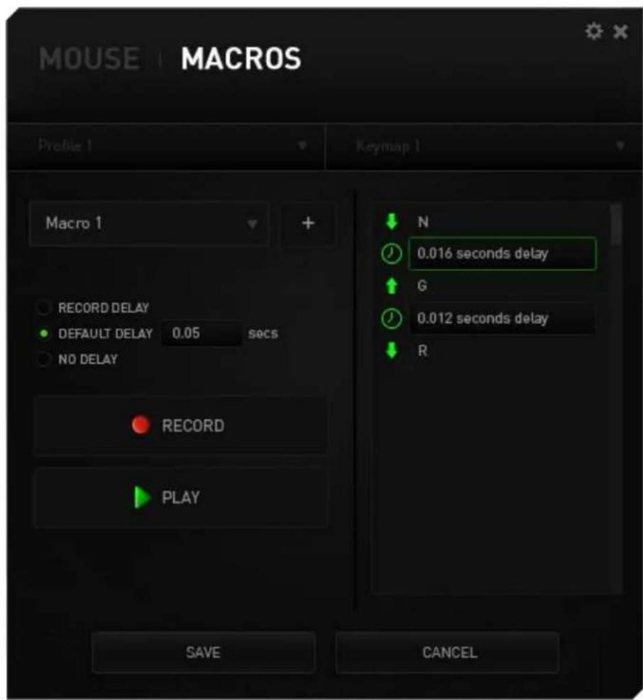 RAZER Naga Chroma - ONGLET MACROS - 1