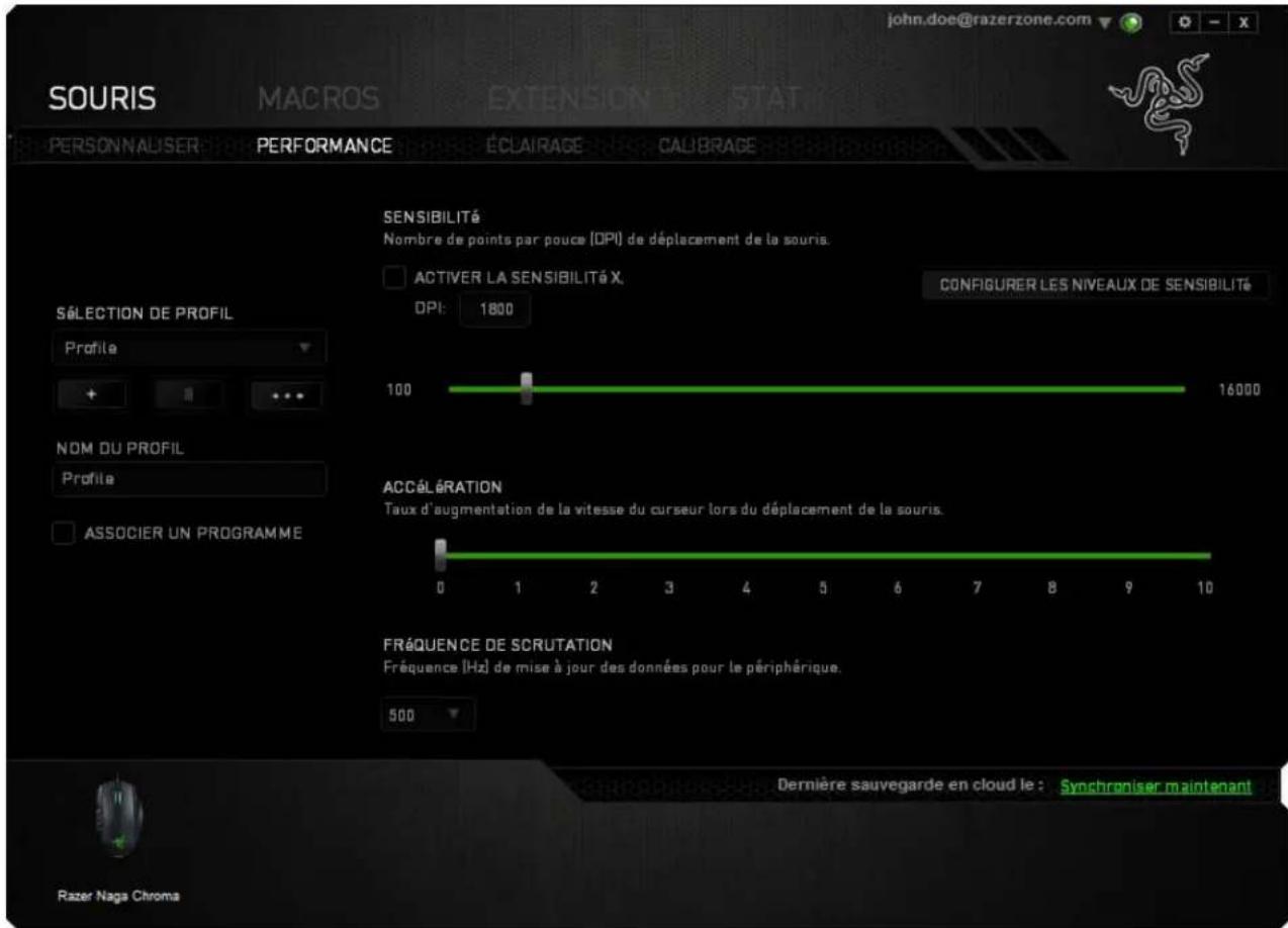RAZER Naga Chroma - Onglet Performance - 1