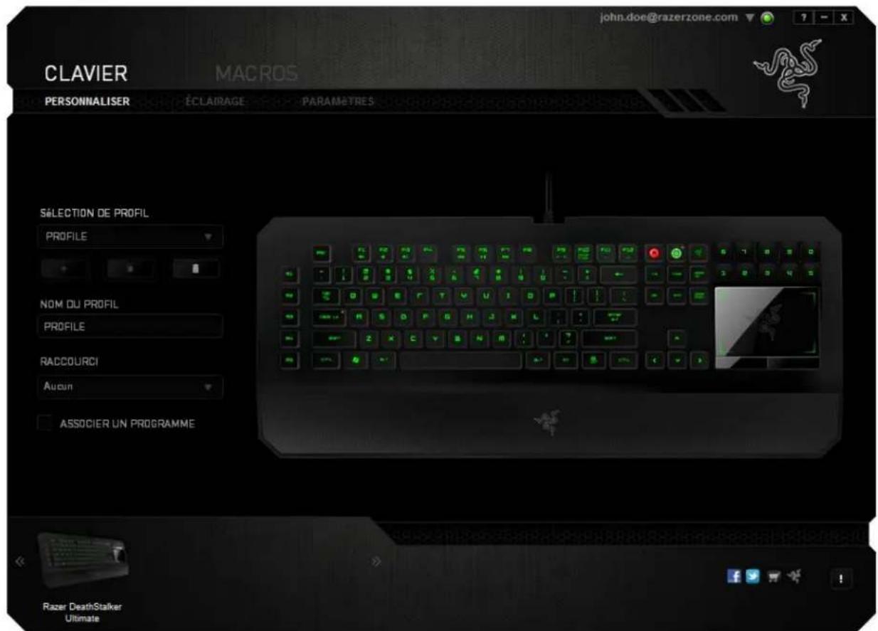 RAZER DeathStalker Ultimate - Onglet Personaliser - 1