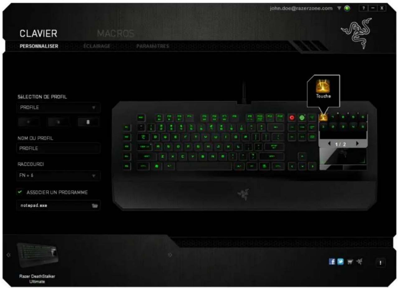 RAZER DeathStalker Ultimate - Onglet Personaliser - 2