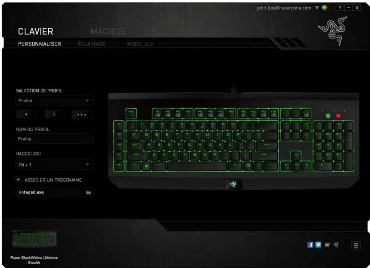 RAZER BlackWidow Ultimate Stealth - ONGLET CLAVIER - 1