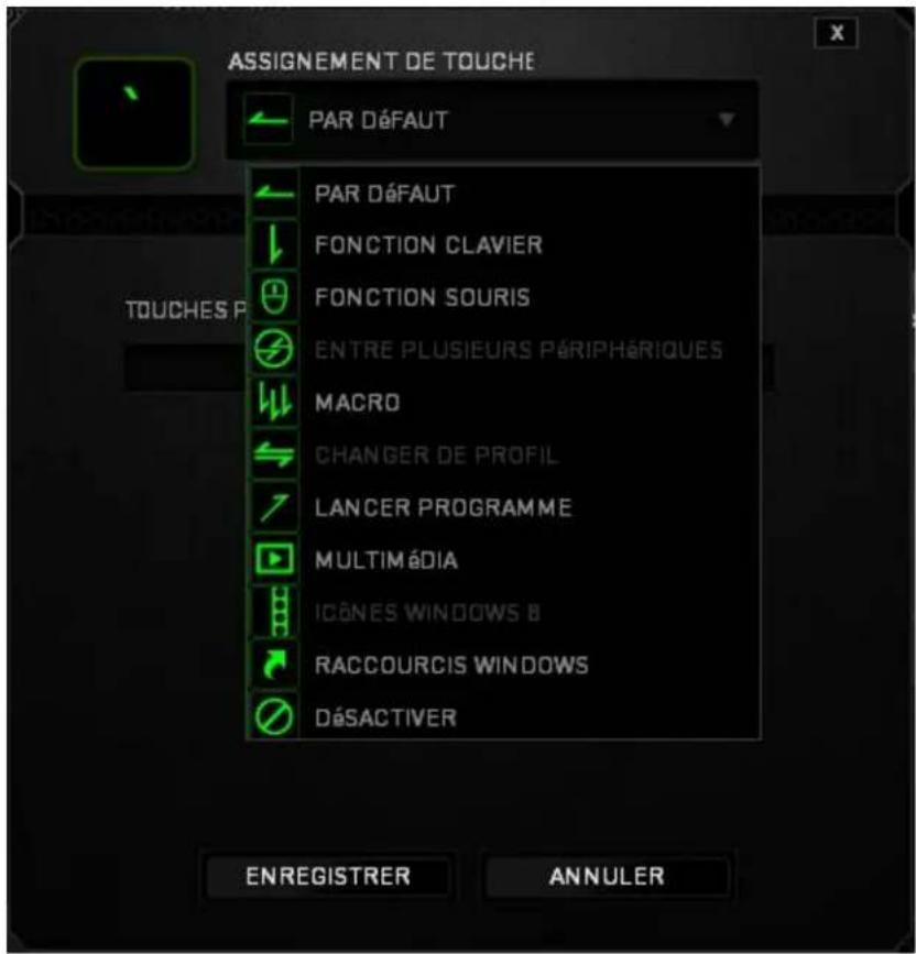 RAZER BlackWidow X Chroma - Menu D'affection Des Touches - 1