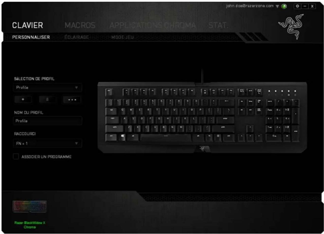 RAZER BlackWidow X Chroma - ONGLET CLAVIER - 1