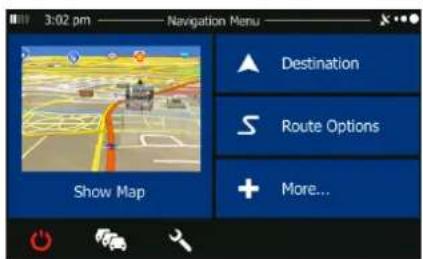 BLAUPUNKT TravelPilot 74² - Startup screen: the Navigation menu - 1