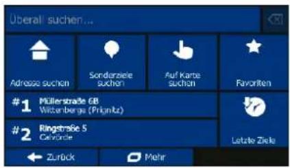 BLAUPUNKT TravelPilot 74² - Zielmenü - 1