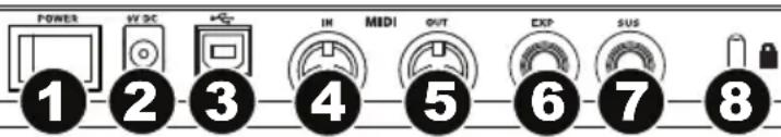 M-AUDIO Axiom AIR Mini 32 - Rear Panel - 1