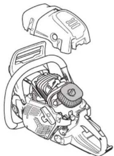 HUSQVARNA 592 XP - Nettoyage du filtré à air - 1