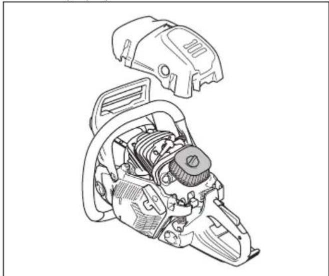 HUSQVARNA 592 XP - To clean the air filter - 1