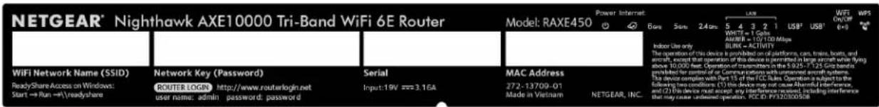 NETGEAR Nighthawk RAXE500 - Libellé du routeur - 1