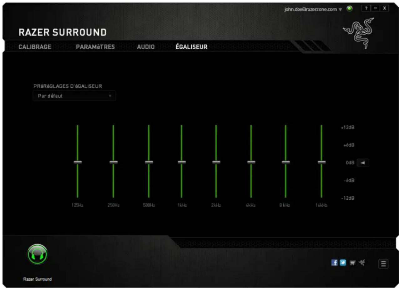 RAZER Surround Pro - PERSONNALISER LES PARAMÉTRES DE L'ÉGALISEUR - 1