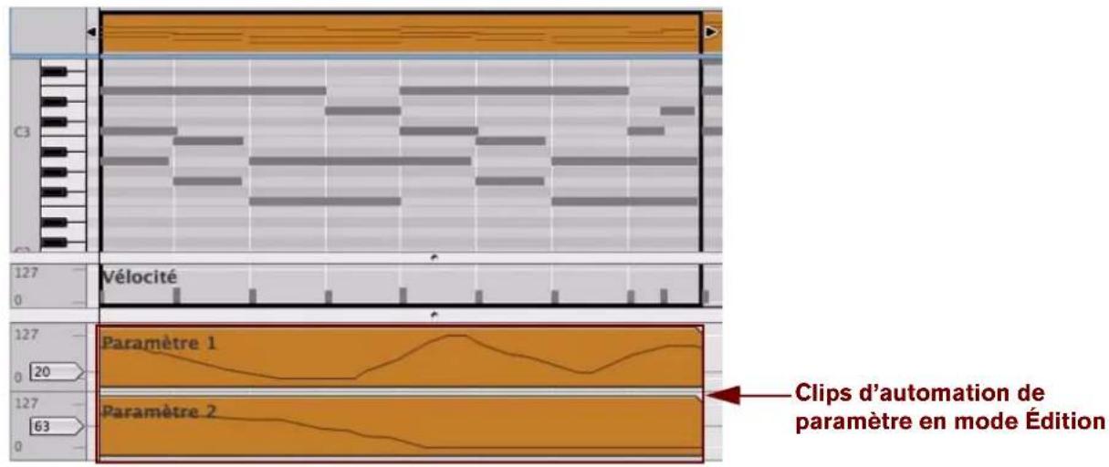 PROPELLERHEAD Reason 6.0 - Passez en mode Édition et Sélectionnez la piste qui contient l'automation de paramètre que vous souhaitez éditer. - 1