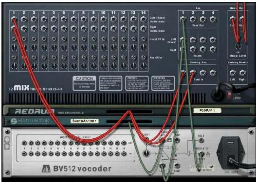 PROPELLERHEAD Reason 6.0 - Dans un même temps, routez à nouveau la sortie du vocodeur à Aux return 1. - 1