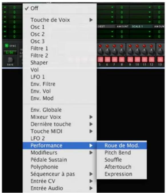 PROPELLERHEAD Reason 6.0 - Cliquez sur la ligne supérieure de la colonne Intensité à droite de la colonne Source et déplacez le pointeur de la souris vers le haut ou vers le bas pour définir la valeur Intensité. - 1