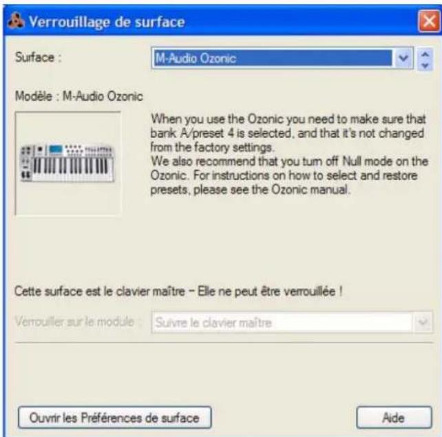 PROPELLERHEAD Reason 6.0 - En utilisant la boîte de dialogue Verrouillage de surface - 1