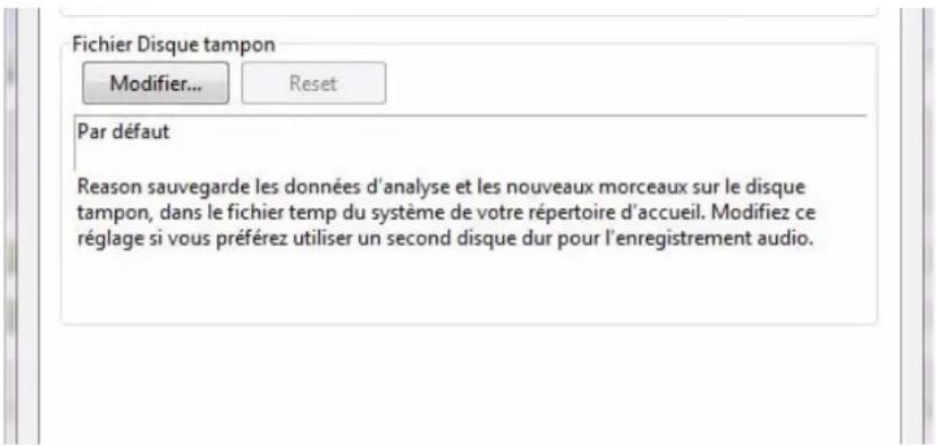 PROPELLERHEAD Reason 6.0 - Modification de l'emplacement du dossier du disque tampon - 1