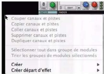 PROPELLERHEAD Reason 6.0 - Menu contextuel de « l'arrière-plan » du mixeur principal - 1
