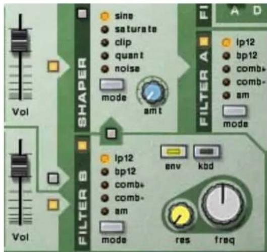 PROPELLERHEAD Reason 6.0 - Les deux oscillateurs vers un filtré chacun - 1