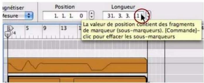 PROPELLERHEAD Reason 6.0 - À propos des sous-marqueurs dans les affichages Position et Longueur - 1