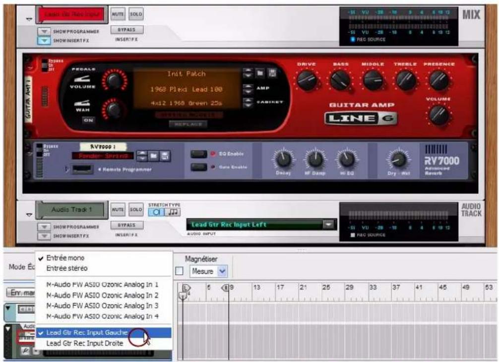 PROPELLERHEAD Reason 6.0 - Enfin, Sélectionné le module de voie de mixage comme entrée dans le module de piste audio. - 1