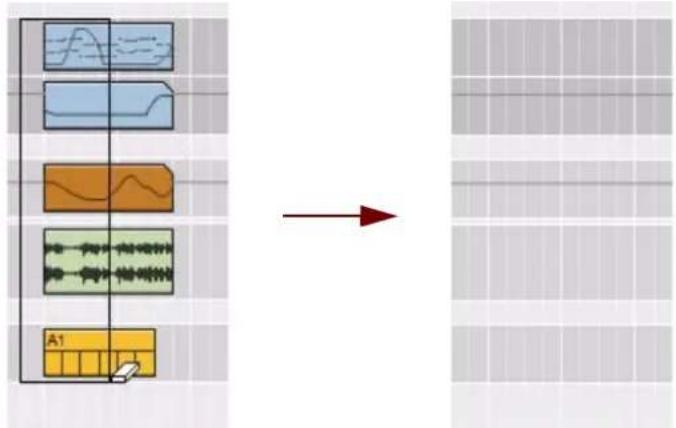 PROPELLERHEAD Reason 6.0 - Suppression de clips à l'aide de l'outil Gomme - 2