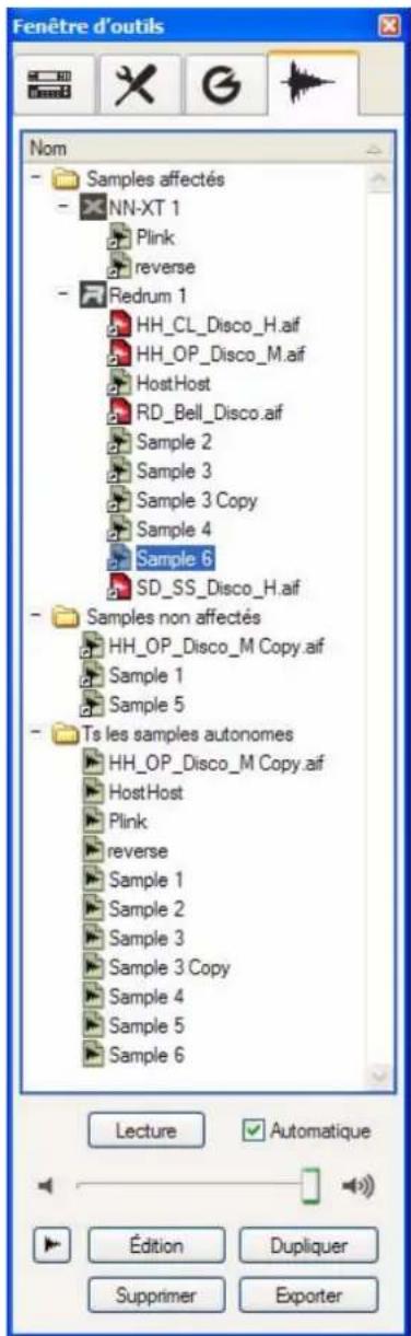 PROPELLERHEAD Reason 6.0 - Onglet Samples de morceaux - 1