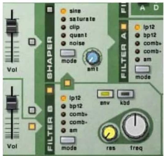 PROPELLERHEAD Reason 6.0 - L'un des oscillateurs ou les deux vers les deux filtres en série - 2