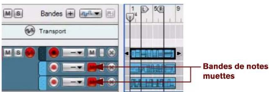PROPELLERHEAD Reason 6.0 - ! Remarquez que si Boucle est activé et que le pointeur de position se situe entre les indicateurs, les clips entre les indicateurs sont rendus muets (à la place des bandes). - 1