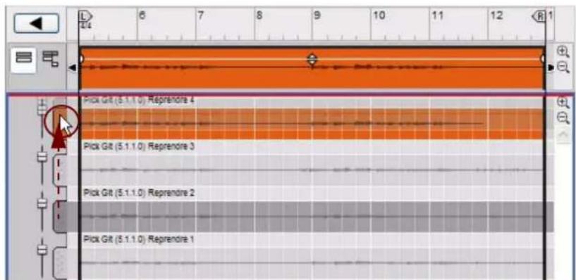 PROPELLERHEAD Reason 6.0 - Cliquez sur la poignee de la ligne de comp que vous voulez diret et glissez-la vers le haut. - 1