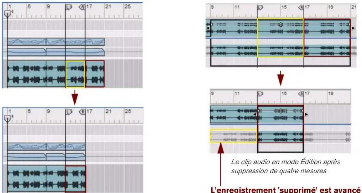 PROPELLERHEAD Reason 6.0 - À propos de la suppression des mesures contenant des enregistrements audio - 1