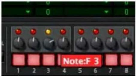 PROPELLERHEAD Reason 6.0 - Tournez l'un des potentiometres situés au-dessus de l'un des pas. - 1
