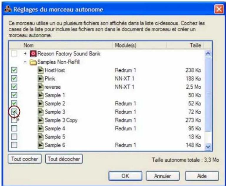 PROPELLERHEAD Reason 6.0 - Dans le menu Fichier, selectionnez « Régliages du morceau autonome » - 1