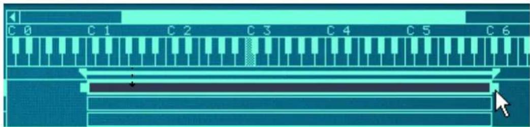 PROPELLERHEAD Reason 6.0 - En déplaçant les poignées aux extrémités de la zone - 1
